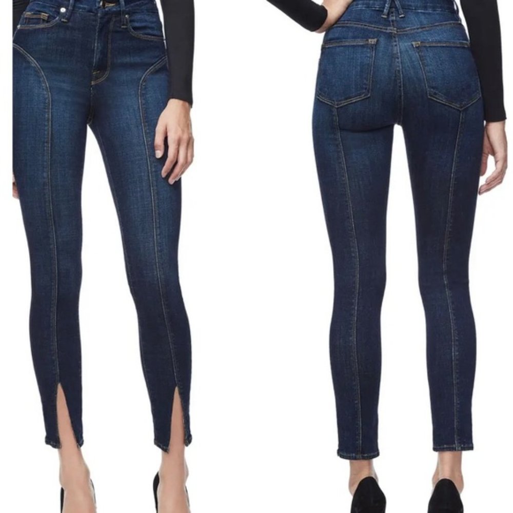 Good American Good Leg Skinny Crop Denim Jeans Womens 2/26 GLCP103C